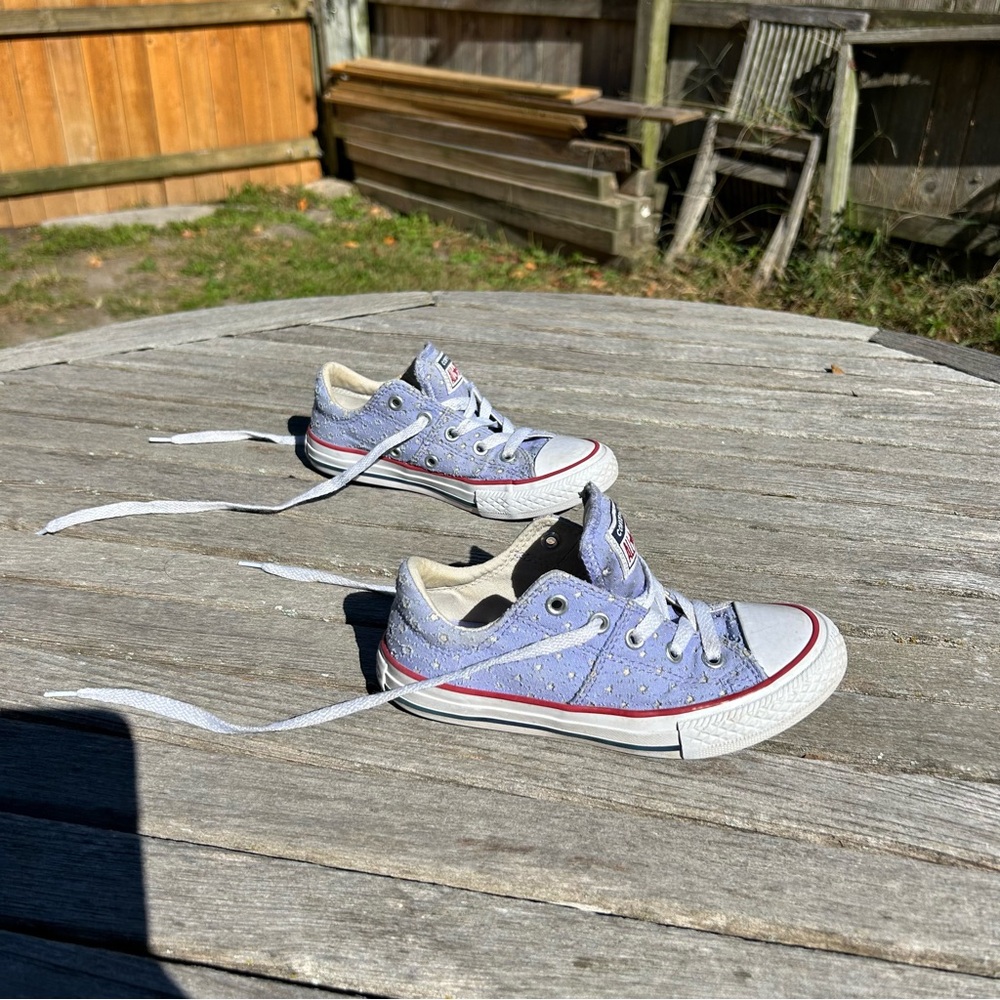 Converse All Star Chuck Taylor Youth‎ size 12.5 Purple stars patriotic madison